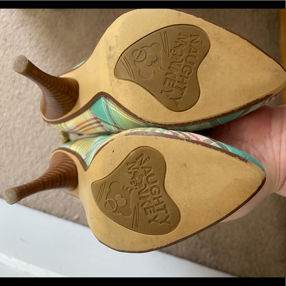 Naughty Monkey Multi-Colored Plaid Heels (Size 7) - Picture 4 of 5